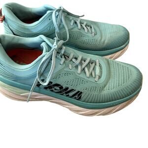 Hoka One One Bondi‎ 7 Shoes Womens Size 10.5 Blue Mesh Athletic Running Cushion